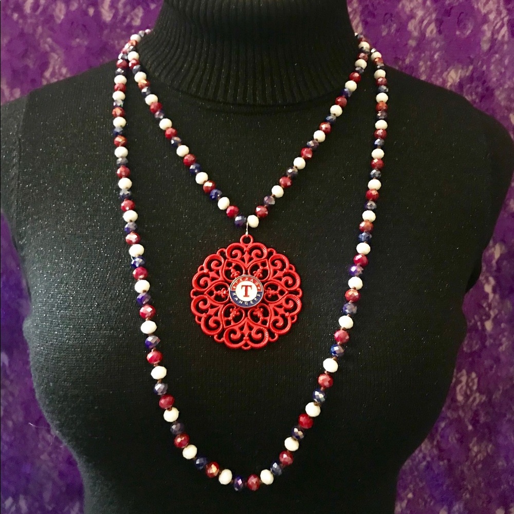 Texas Rangers 60” Multi-Color Crystal Necklace